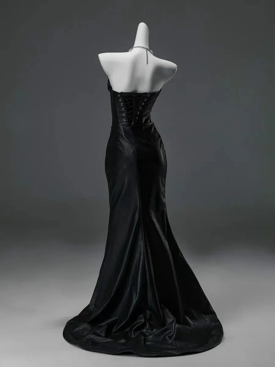 Regal Mermaid Strapless Sweetheart Neck Sleeveless Corset Back Floor Length Evening Dress