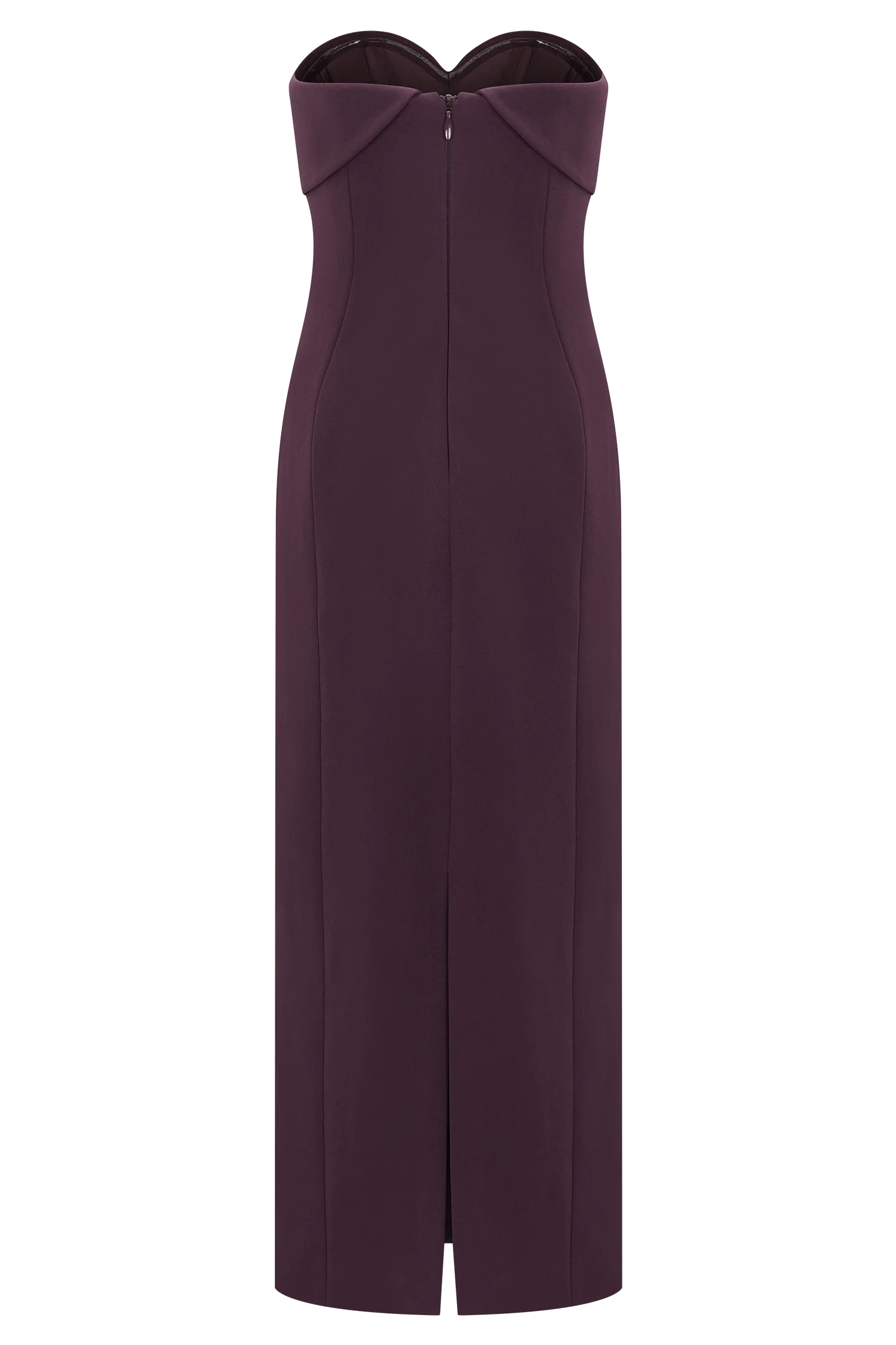 Retro-Glam Off the Shoulder Neck Strapless Sleeveless Sweetheart Back Zip Midi Evening Dress