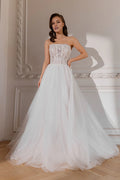 Ivory Lace Sweetheart Ball Gown Floor-Length Evening Dress