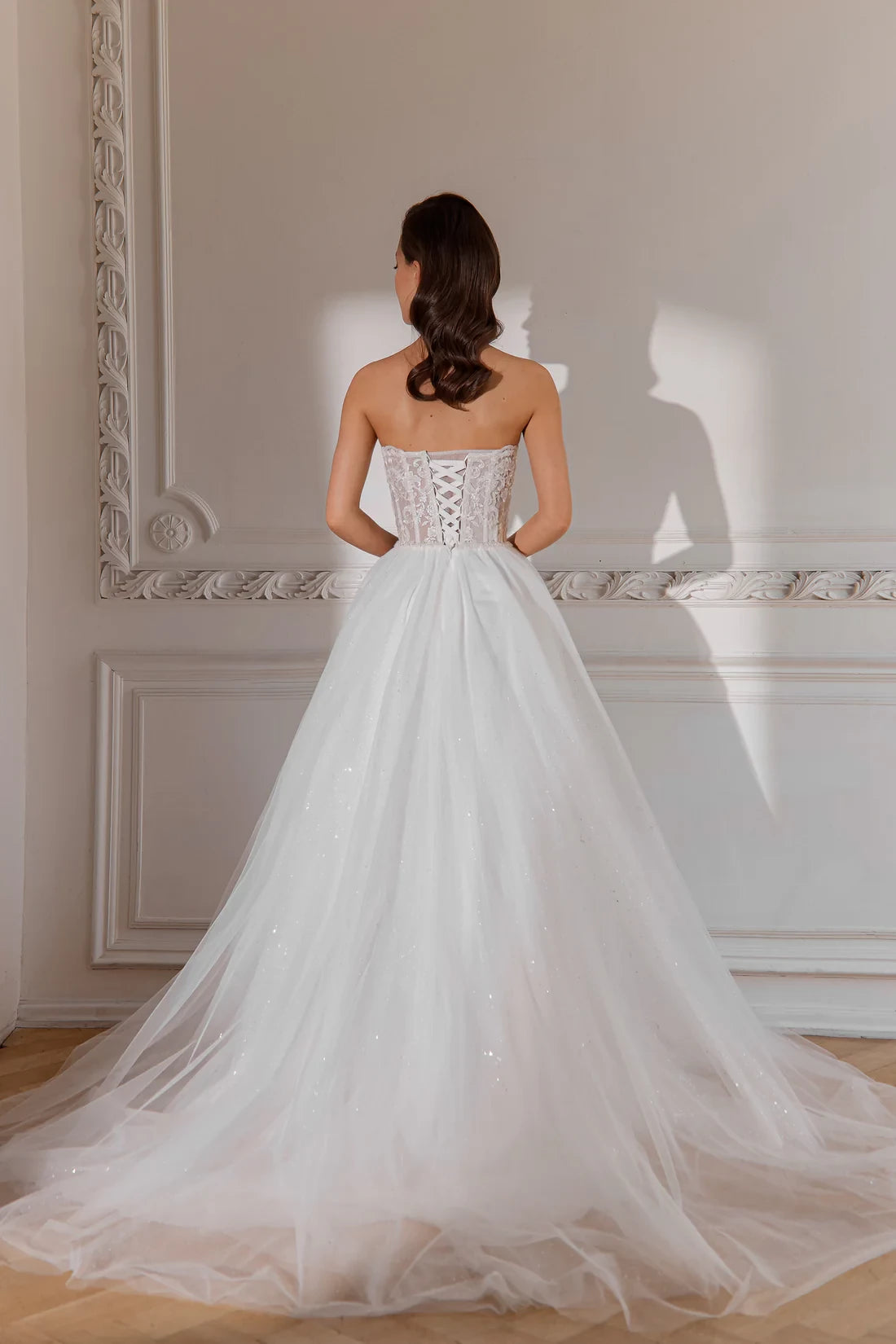 Ivory Lace Sweetheart Ball Gown Floor-Length Evening Dress