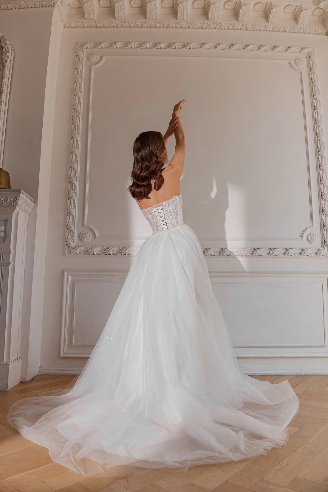 Ivory Lace Sweetheart Ball Gown Floor-Length Evening Dress