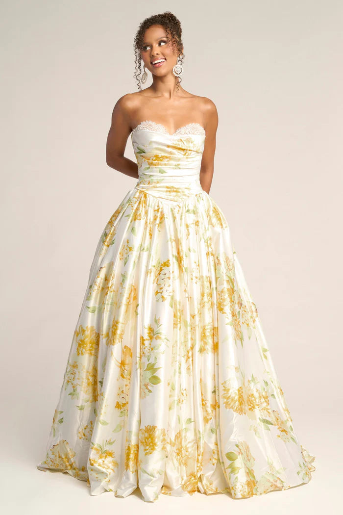 Romantic Ball Gown Strapless Sweetheart Lace-Up Back Floor-Length Satin Prom Dress