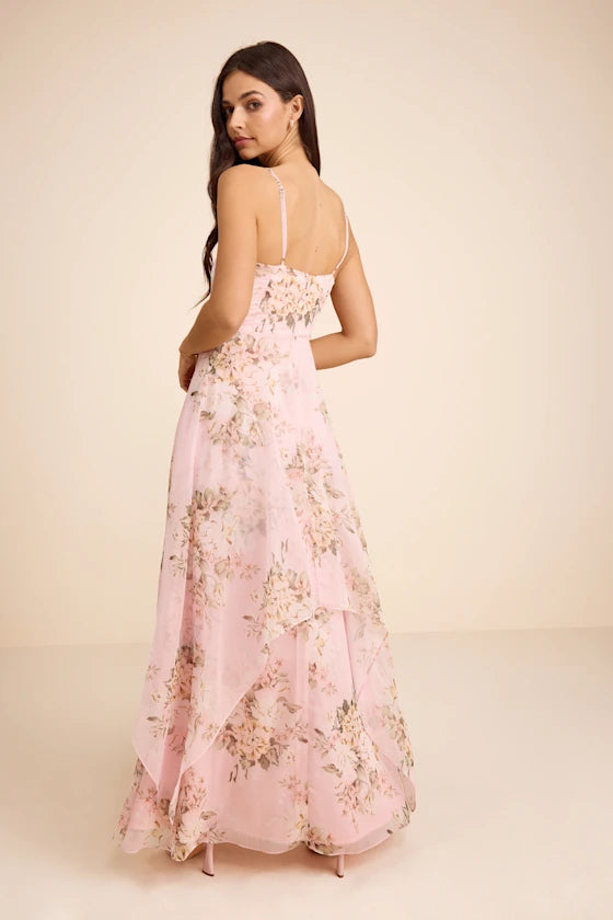 Romantic Dreamy Fitted A-Line Sweetheart Spaghetti Strap Back Zip Maxi Prom Dresses