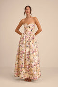 Butter Floral Organza A-Line Floor-Length Bridesmaid Dress