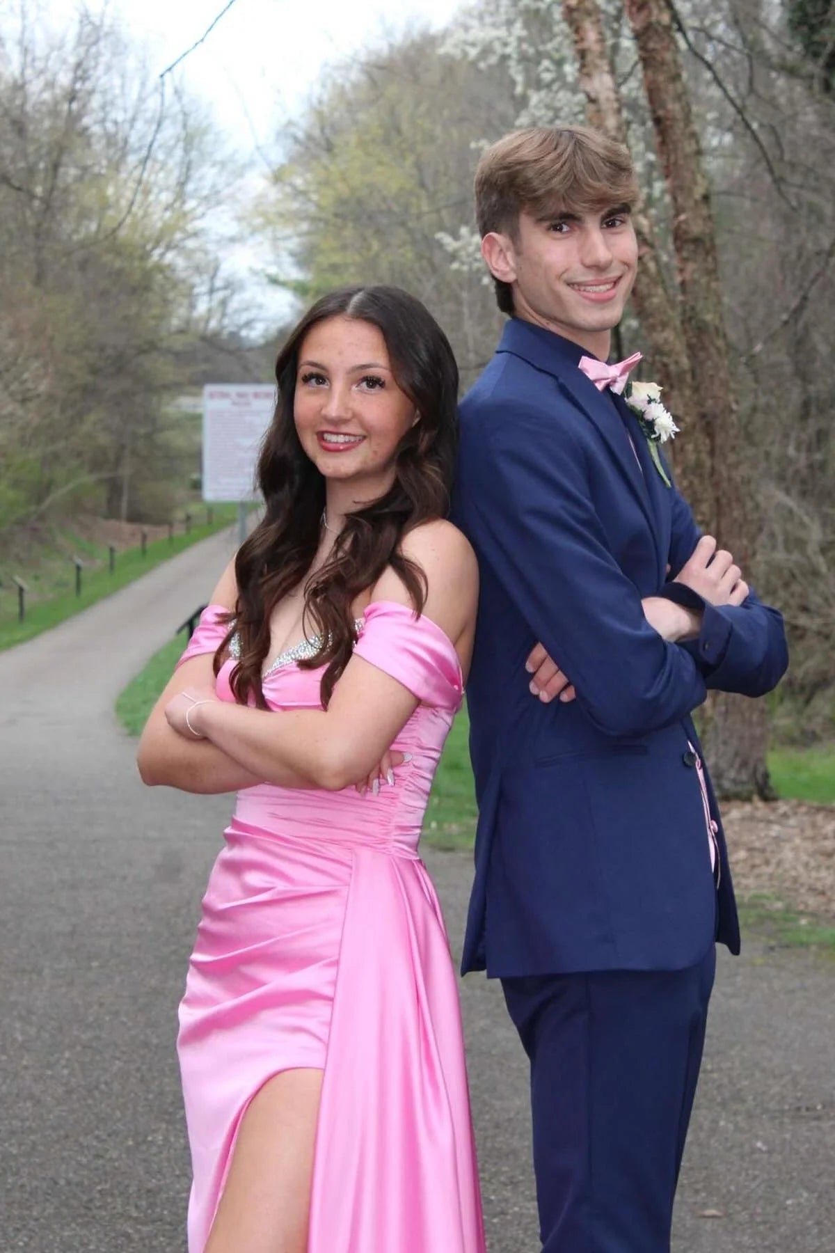 Romantic Off-the-Shoulder Sweetheart Rhinestone Trim Ruched Satin Mermaid Prom Dress with High Slit & Train