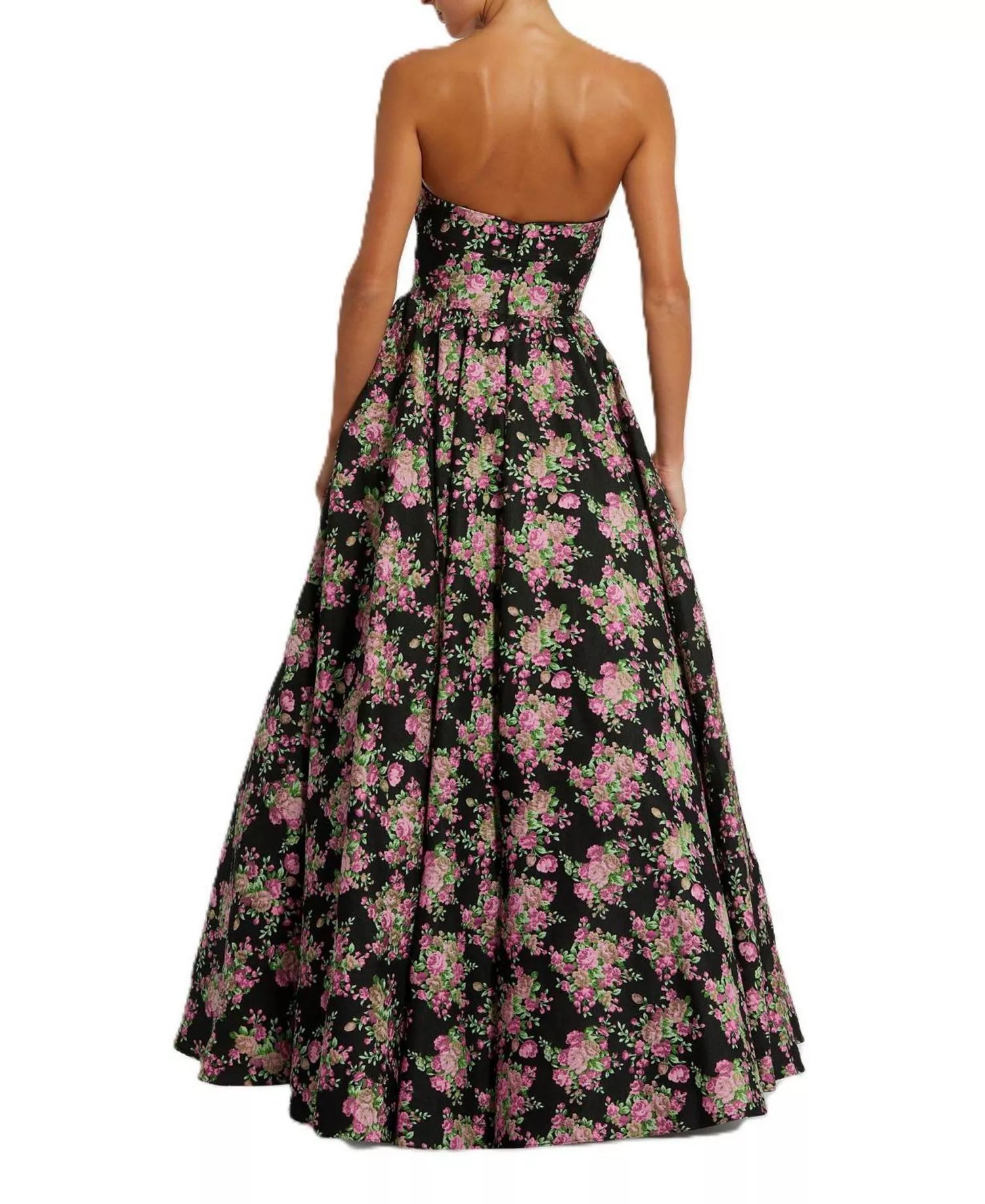 Romantic Voluminous Ball Gown Sweetheart Neck Strapless Open Back Maxi Prom Dress