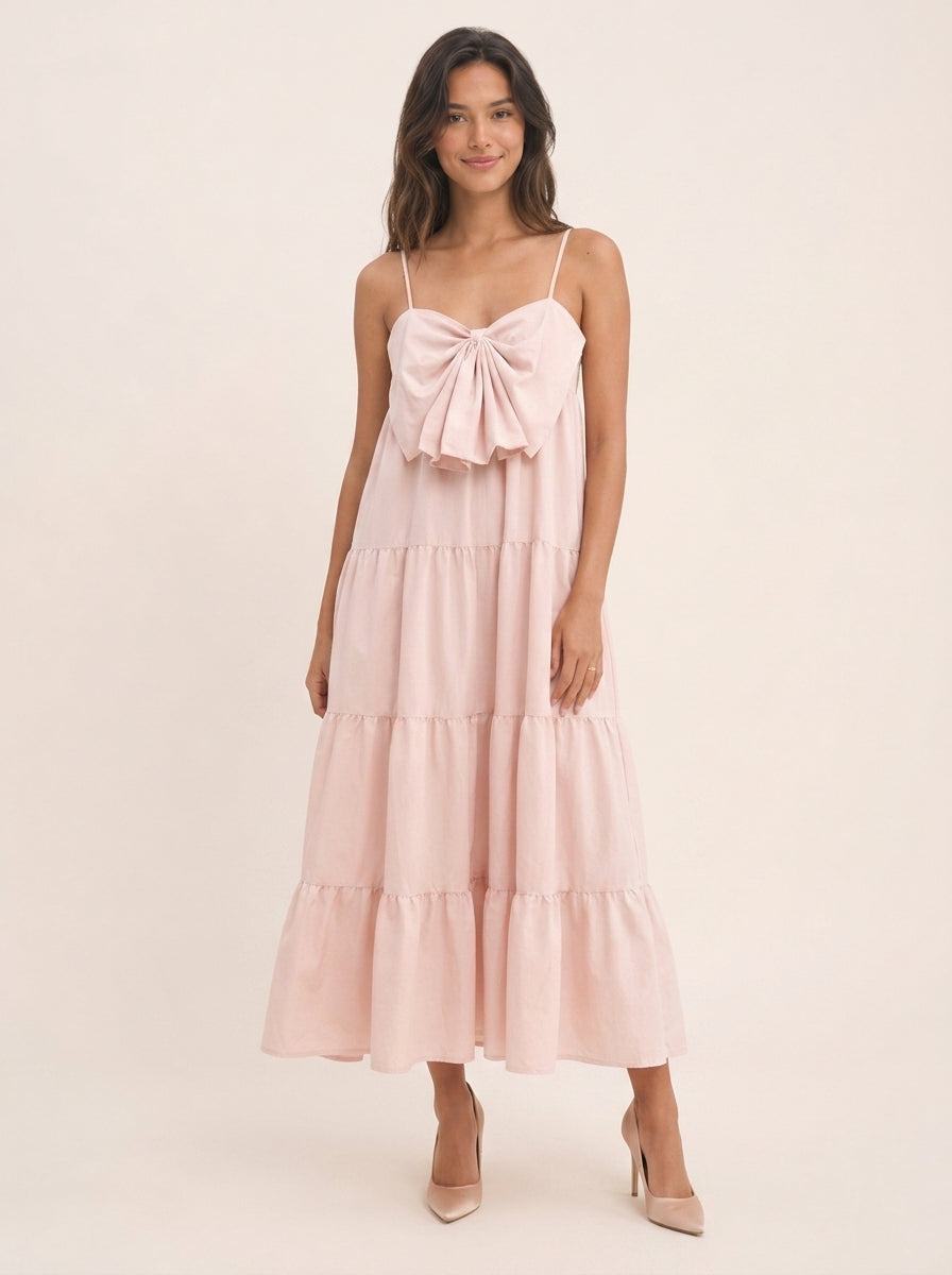 Romantic Chiffon A-Line Sweetheart Neck Sleeveless Straight Back Ankle-Length Bow Evening Dresses
