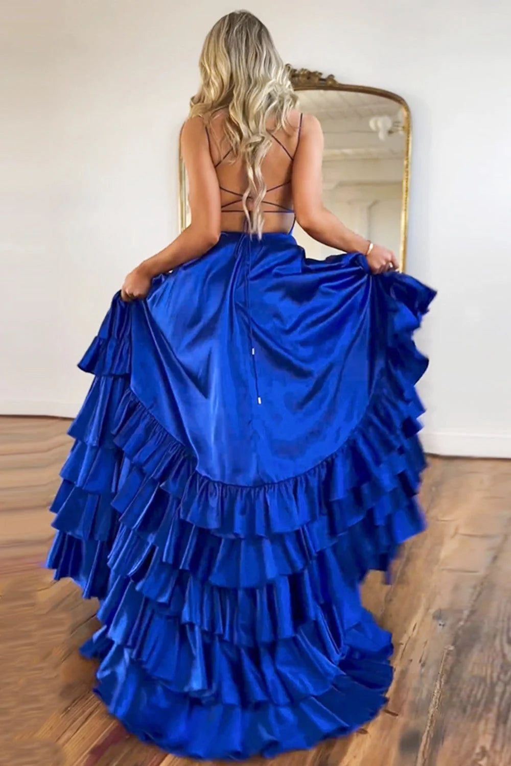 Light Blue Strapless Ball Gown Prom Dress