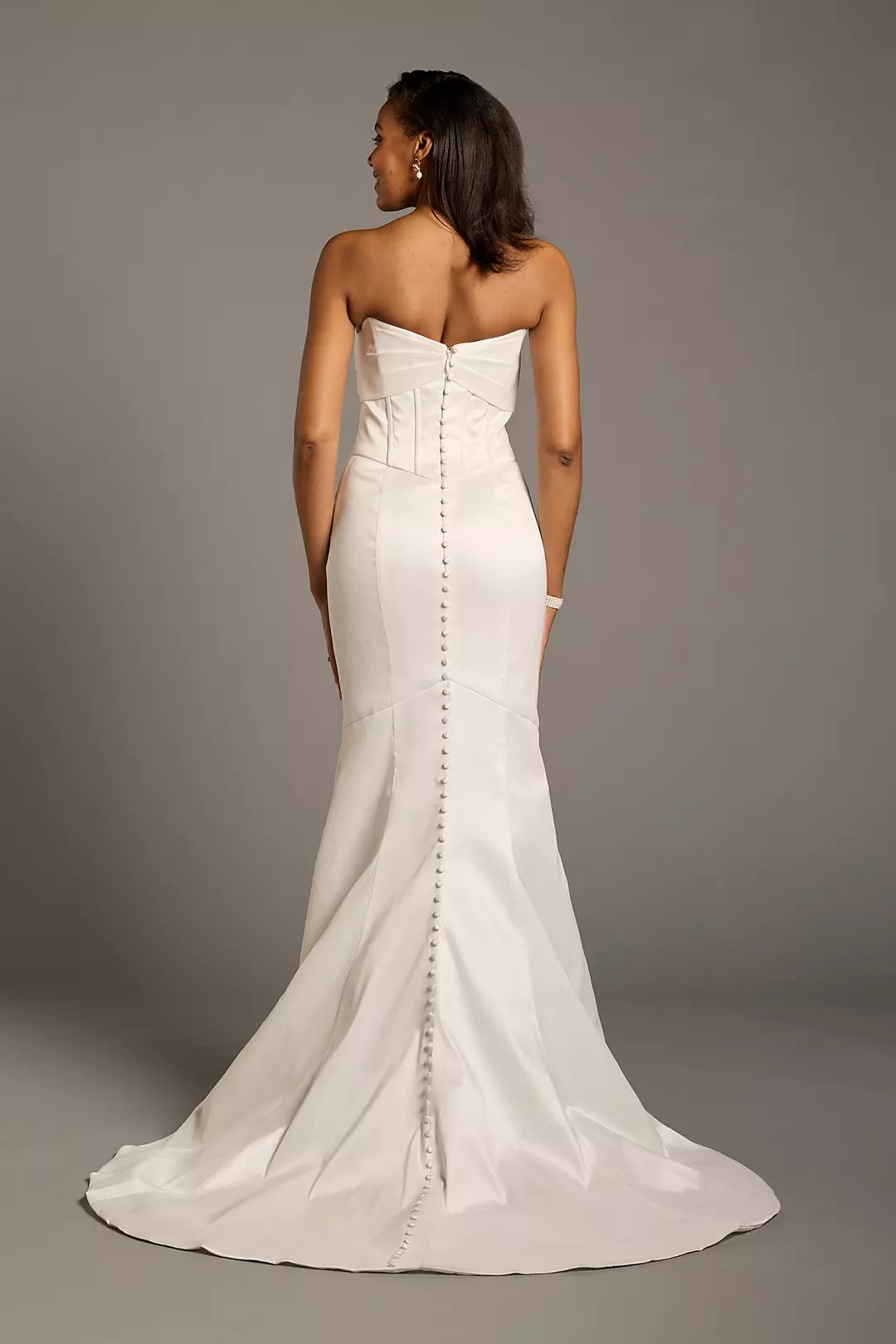 Jimiss V collar off shoulder sleeveless backless mermaid and floor length wedding dress