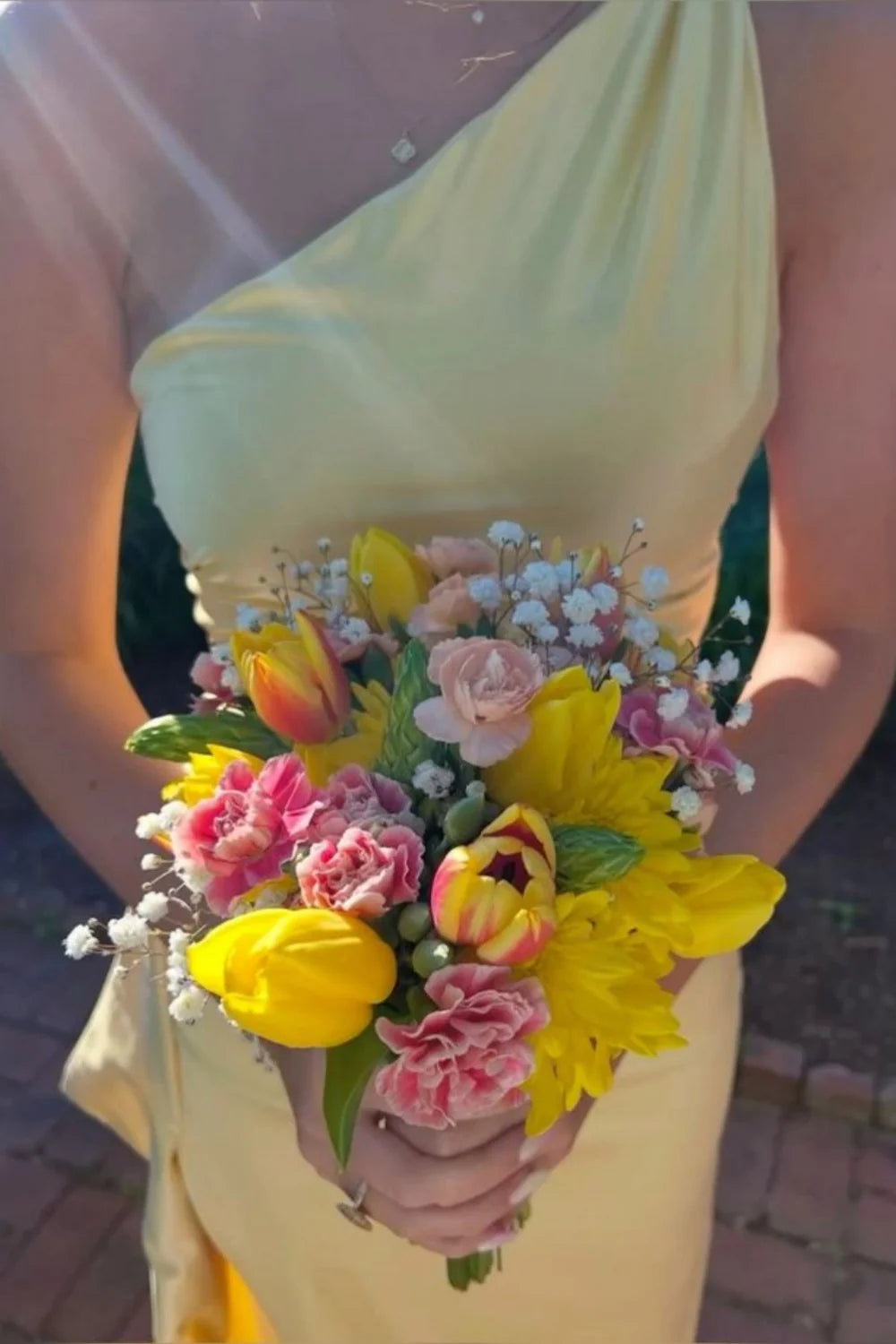 Satin One-Shoulder Asymmetric Ruched High-Slit Asymmetric Hem Mermaid Prom Dress