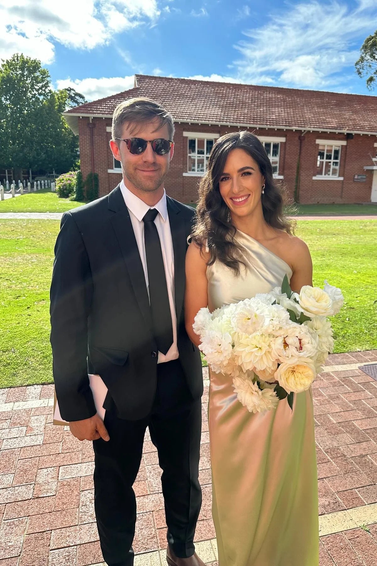 Satin One-Shoulder Prom Dresses with Ruched Waist, Back Cutout and Floor-Length Formal Gown