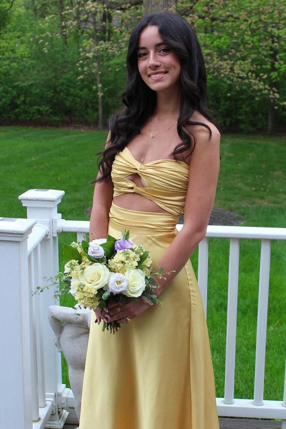 Lavender Satin Sheath/column Floor-Length Gown - Twisted Bust Ruched Bodice