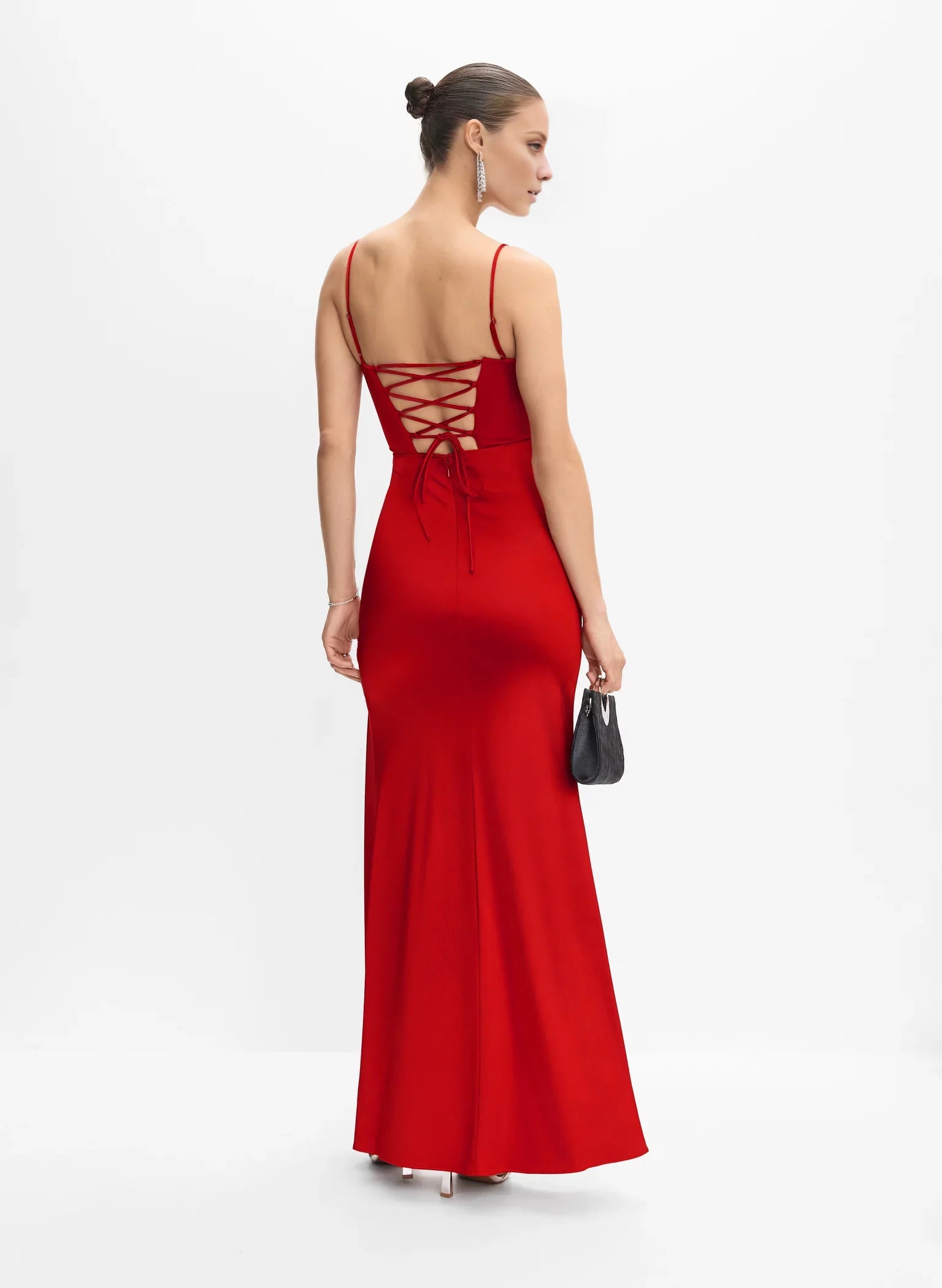 Sexy Sweetheart Neck Spaghetti Strap Lace-Up Back High-Slit Mermaid Floor-Length Evening Dress