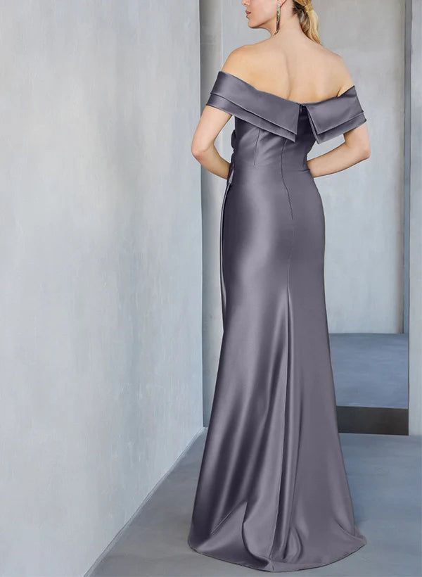 Vestido ajustado/columna desde los hombros hasta el suelo, para madre de la novia