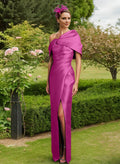 Vestidos para madre de la novia con corte ajustado/recto, de hombros al suelo