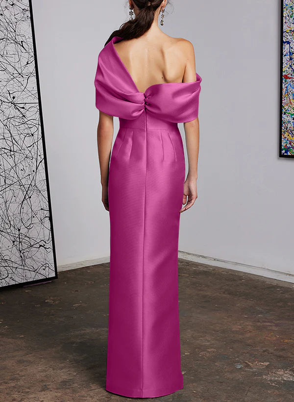 Abiti da madre della sposa con gamba dritta/stretta, lunghezza dalle spalle a terra