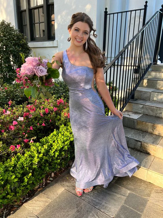 Shimmering One-Shoulder Mermaid Floor-Length Evening Dresses