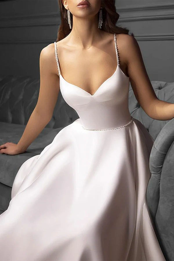 Vestido de novia largo de verano estilo retro para fiesta de bodas