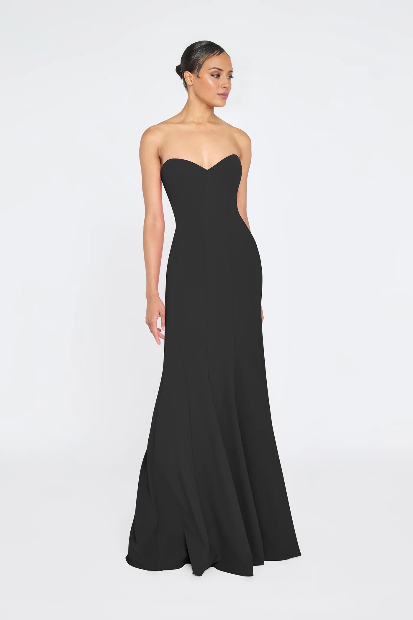 Simple Strapless Sweetheart Neck Sleeveless Slit Mermaid Floor-Length Evening Dress