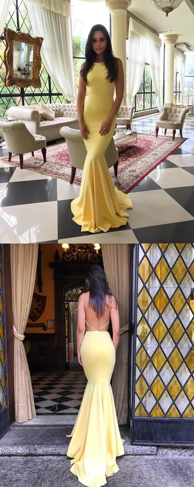 Sleek Mermaid High Neck Sleeveless Open-Back Floor-Length Evening Dress