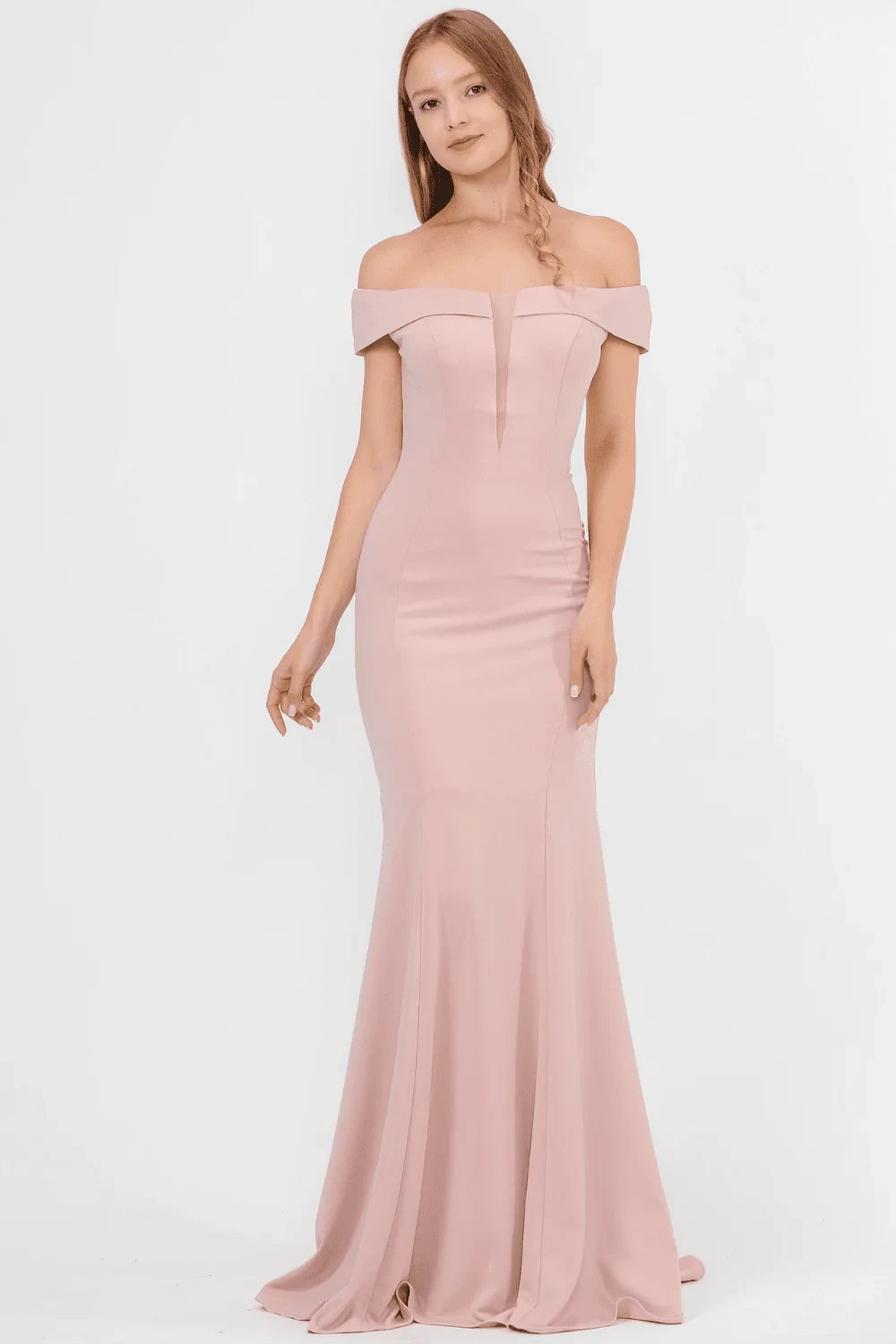Sophisticated Satin Mermaid Off-Shoulder Short Sleeve Zipper Back Floor-Length Evening Dresses