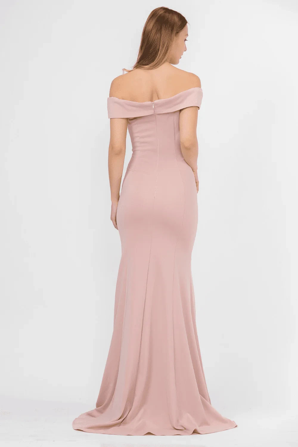 Sophisticated Satin Mermaid Off-Shoulder Short Sleeve Zipper Back Floor-Length Evening Dresses