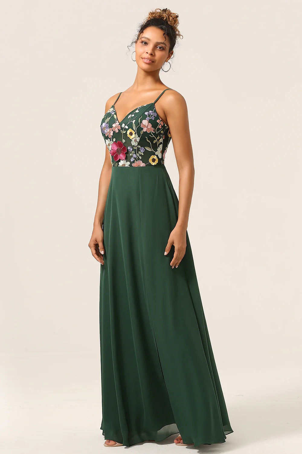 Spaghetti Strap Corset Dress with Lace-Up Back & High Slit