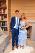 Sky Blue Chiffon Sweetheart A-Line Floor-Length Bridesmaid Dress