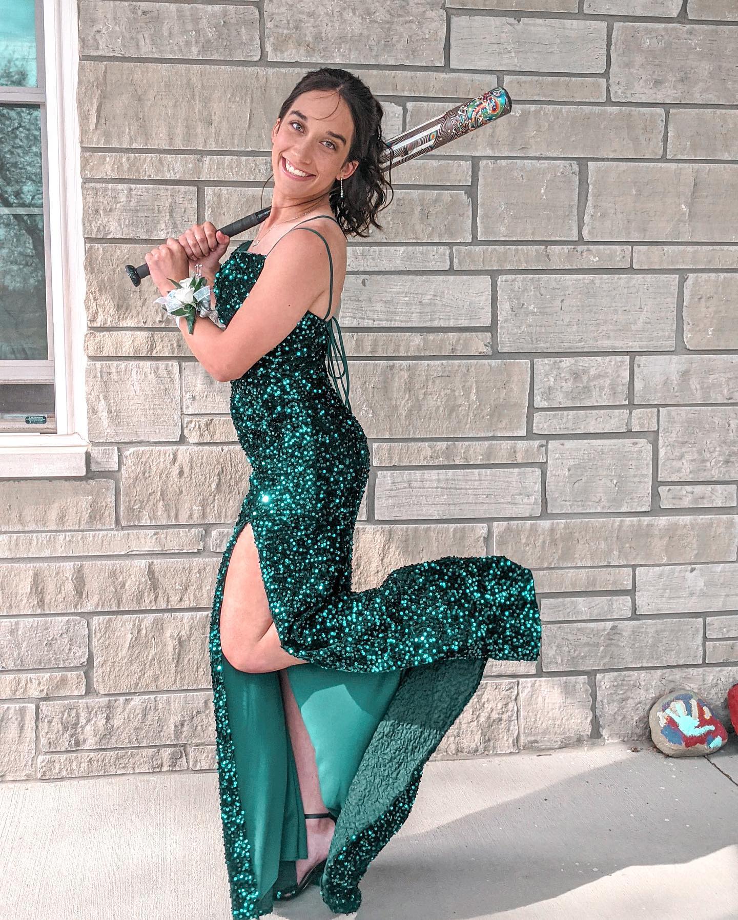 Sparkly Spaghetti Strap Cross-Back Sequin Mermaid Slit Floor-Length Evening Dress