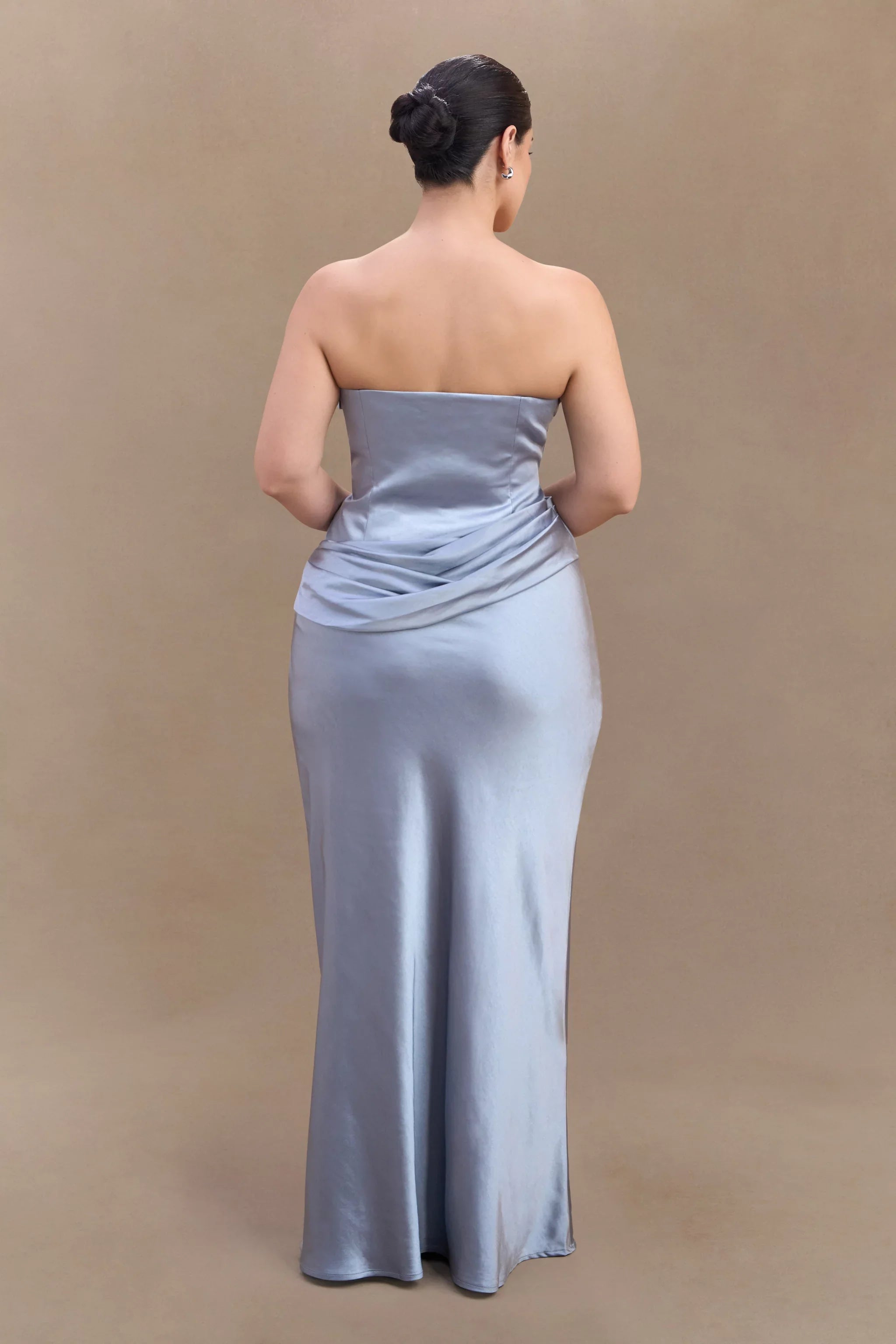 Statement-Making Off the Shoulder Neck Satin Sleeveless Strapless Ruched Mermaid Floor-Length Evening Dress