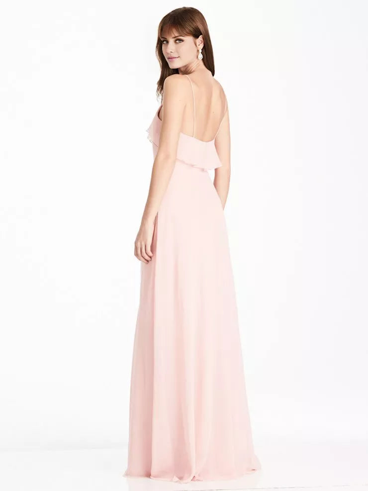 Vestido de fiesta recto con escote en V, hombros descubiertos, sin mangas, tirantes finos, espalda descubierta y largo hasta el suelo