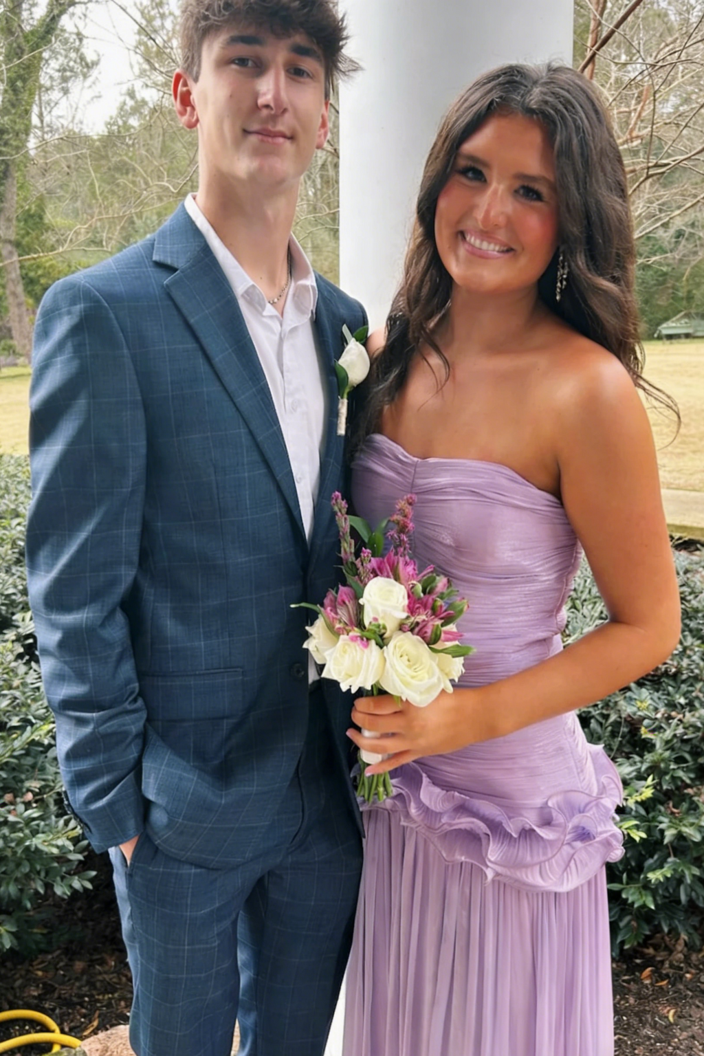 Lavender Chiffon A-Line Floor-Length Bridesmaid Dress