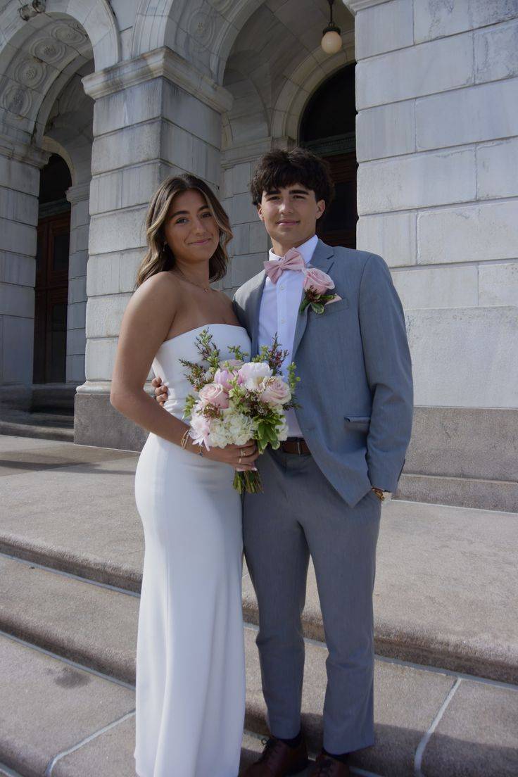 Strapless Satin Prom Dress with High Slit and Open Back