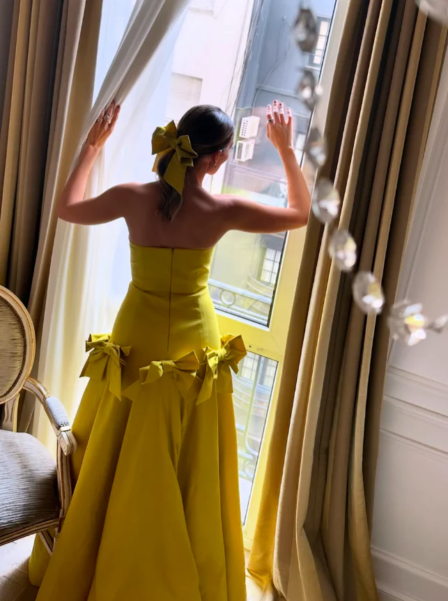 Structured ball gown strapless square neck sleeveless bow-detail floor-length formal evening dress