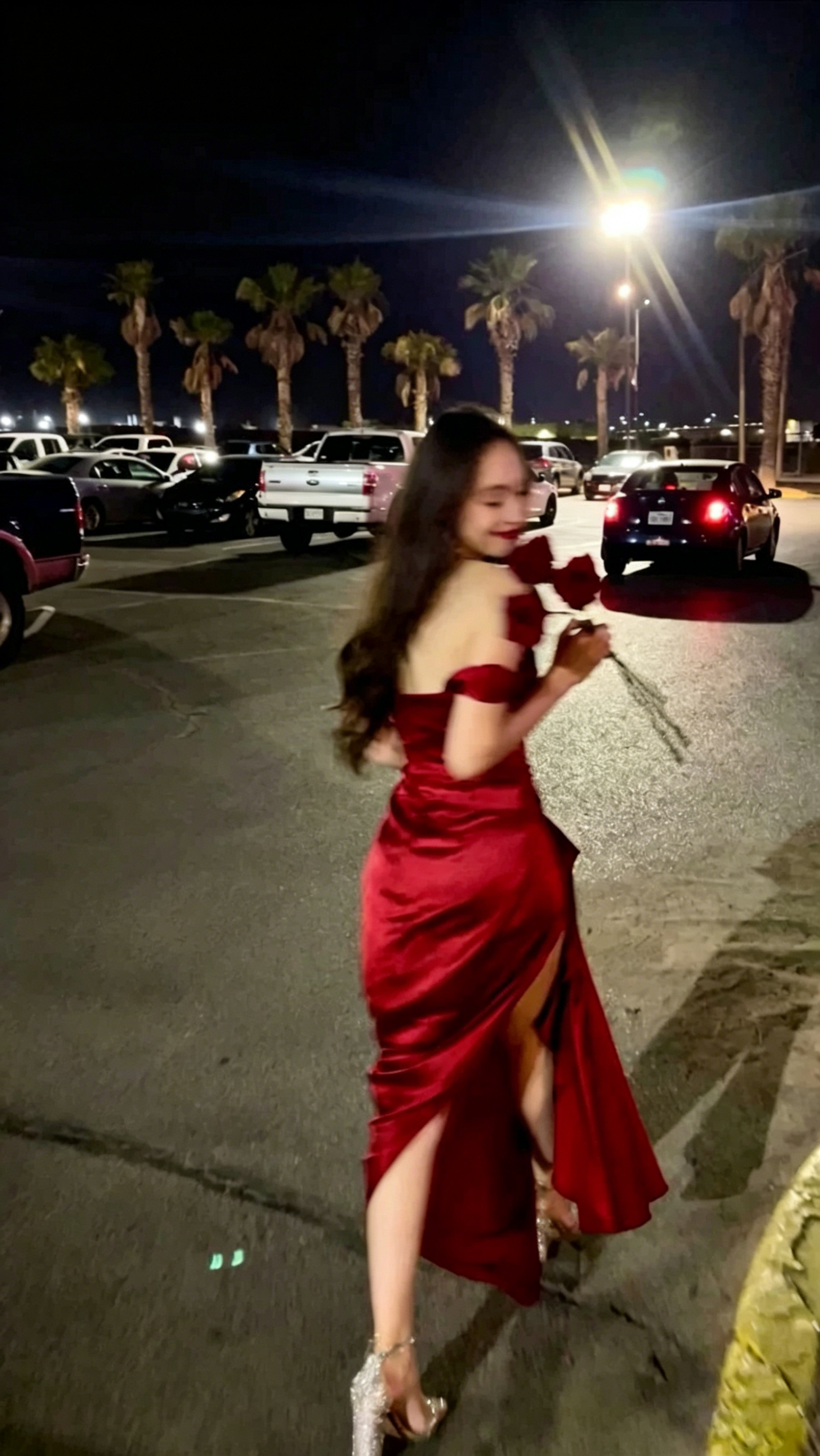 Sultry Mermaid Off-Shoulder Short-Sleeve Open-Back High-Slit Floor-Length Satin Evening Dress
