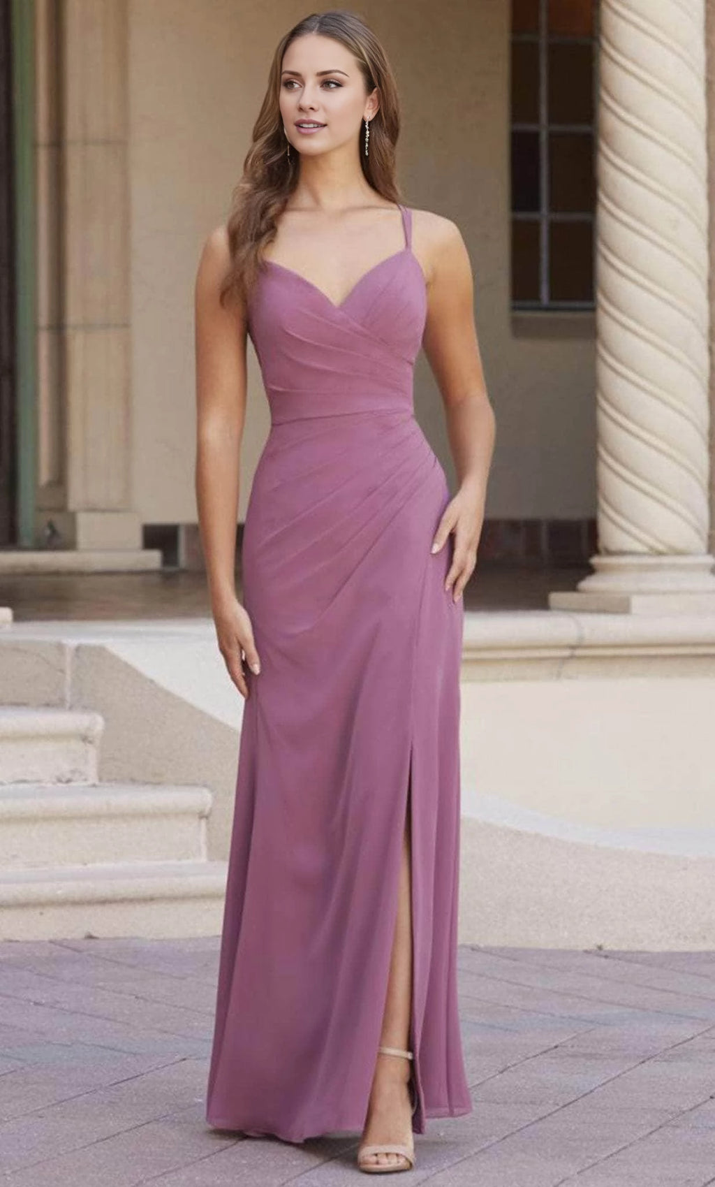 Vestido de fiesta largo hasta el suelo, sin mangas, con escote en forma de corazón, hombros descubiertos, tirantes finos, espalda descubierta, abertura lateral