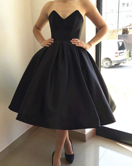 Vestido de fiesta largo de satén con escote en V y escote en V