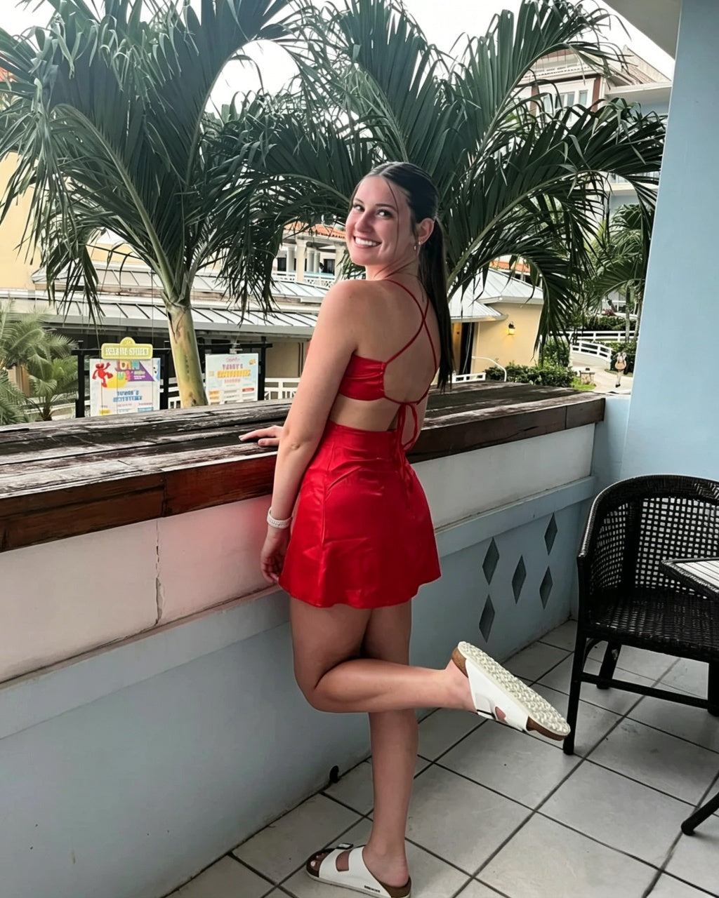 Thin Spaghetti Strap Cowl Satin Mini Homecoming Dress Side Waist Cutout Crisscross Lace-Up Back Flare Skirt