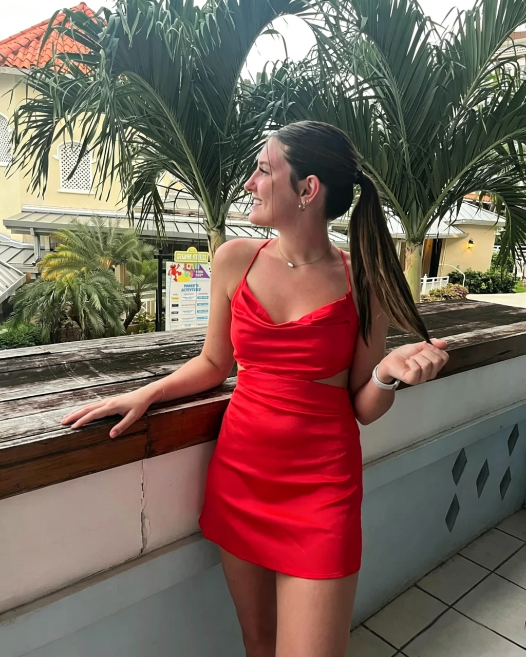 Thin Spaghetti Strap Cowl Satin Mini Homecoming Dress Side Waist Cutout Crisscross Lace-Up Back Flare Skirt