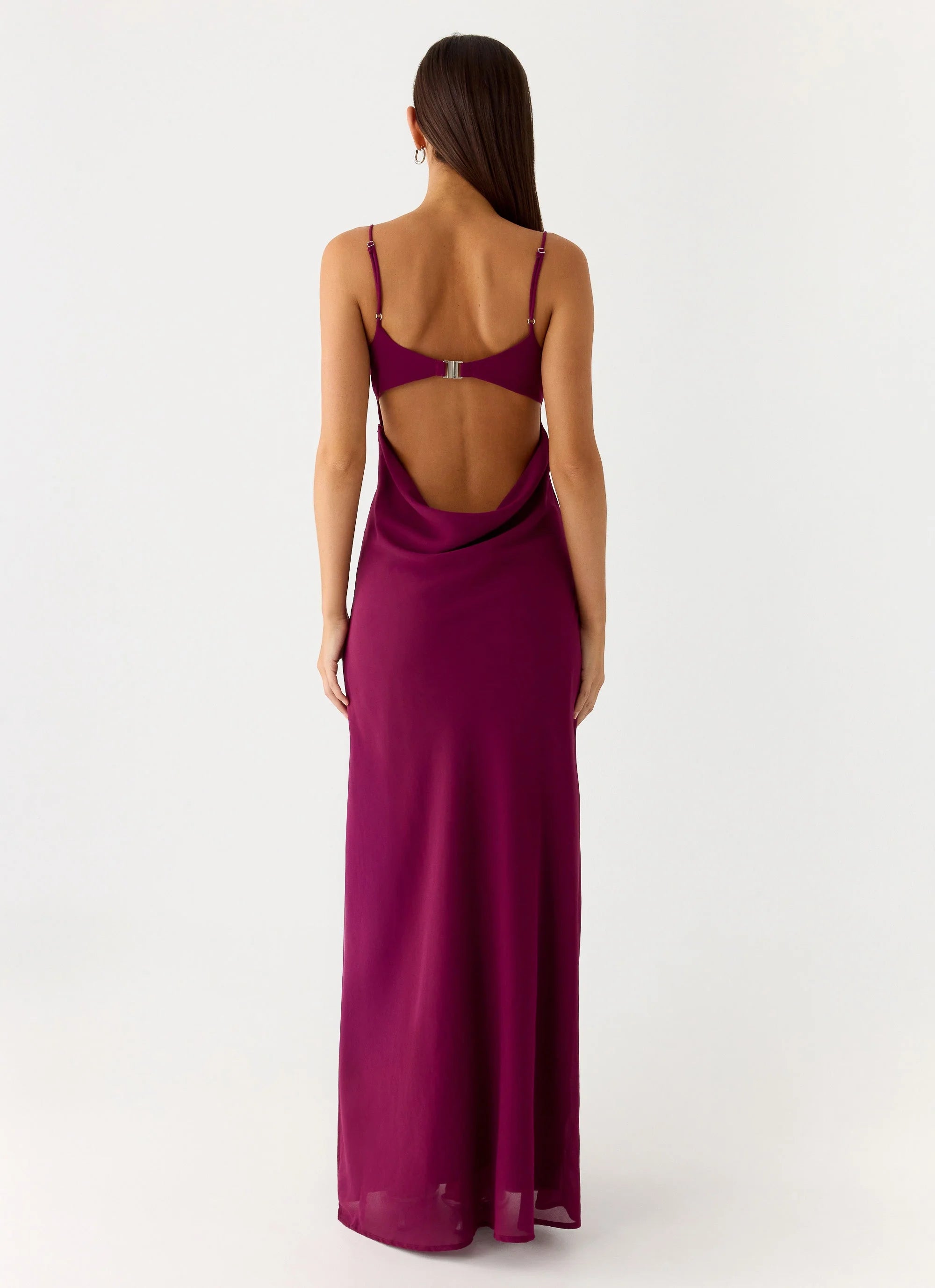 Upscale Square Neck Sleeveless Spaghetti Strap Side-Slit Open-Back Floor-Length Prom Dress