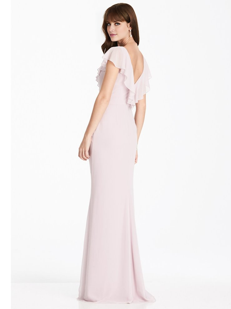 Blushing Pink Chiffon A-Line V-Neck Floor-Length Bridesmaid Dress with Flutter Sleeves