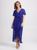 Jimiss Floor-length V-neck chiffon prom dress with side slit