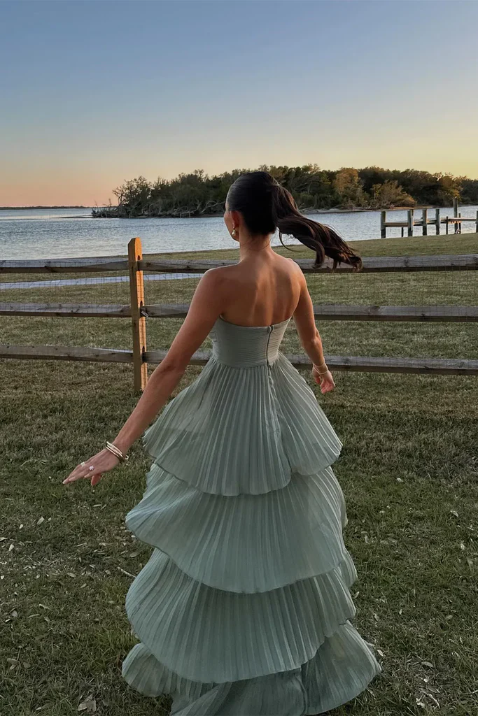 Whimsical A-Line Sweetheart Neck Strapless Closed Back Floor Length Evening Dresses