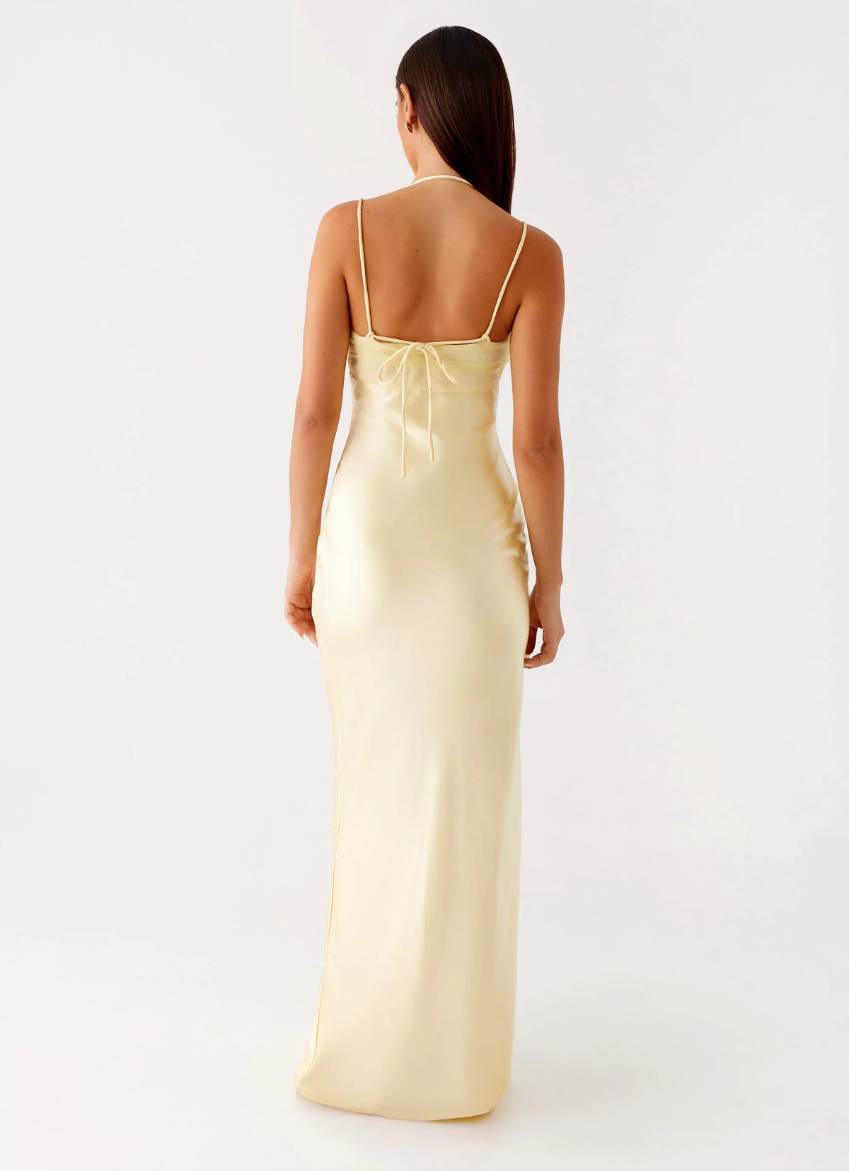 Butter Satin Sheath/column Floor-Length Dress with Draped Bodice