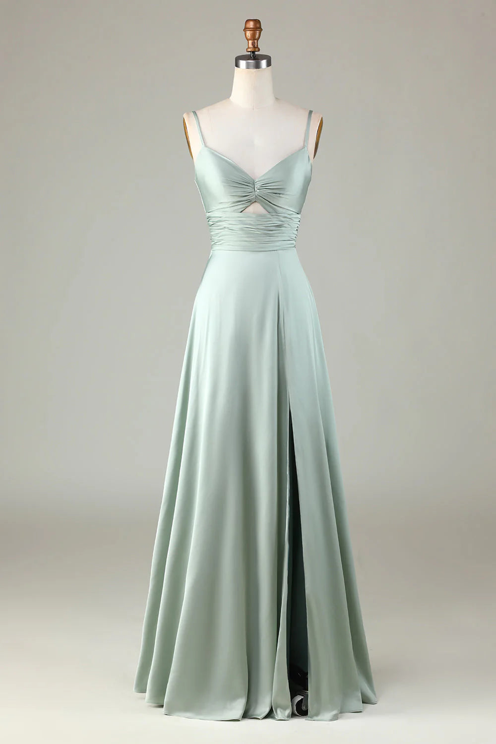 Elegant Sage Green Satin A-Line Sweetheart Floor-Length Dress for Bridesmaids & Prom