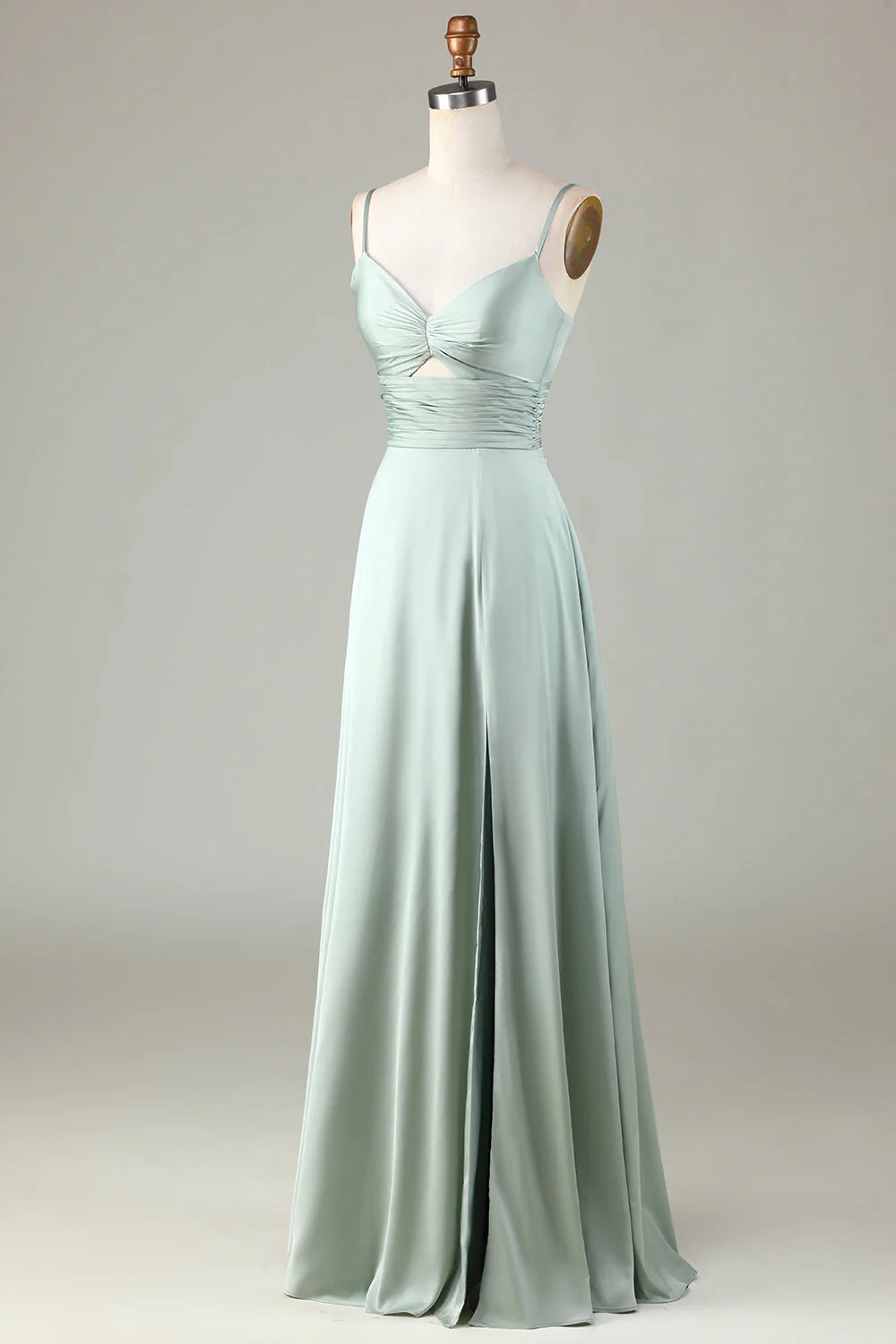 Elegant Sage Green Satin A-Line Sweetheart Floor-Length Dress for Bridesmaids & Prom