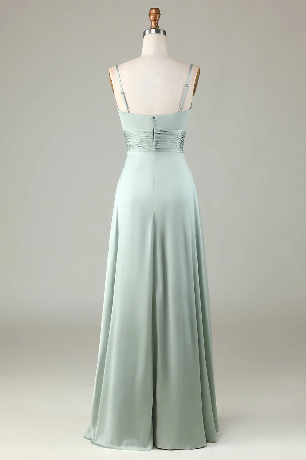 Elegant Sage Green Satin A-Line Sweetheart Floor-Length Dress for Bridesmaids & Prom