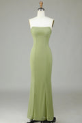 Sage Green Ruched Bodice Chiffon Floor-Length Bridesmaid Dress