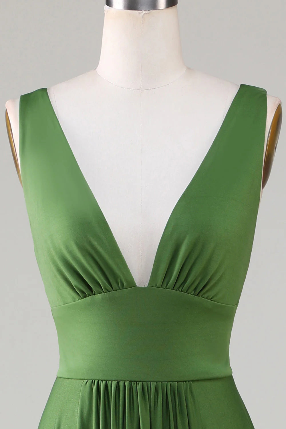 Forest Green Satin A-Line Bridesmaid Dress