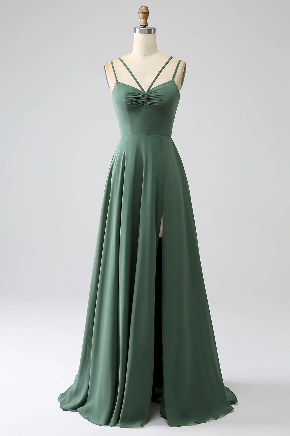 Sage Green Chiffon A-Line Bridesmaid Dress